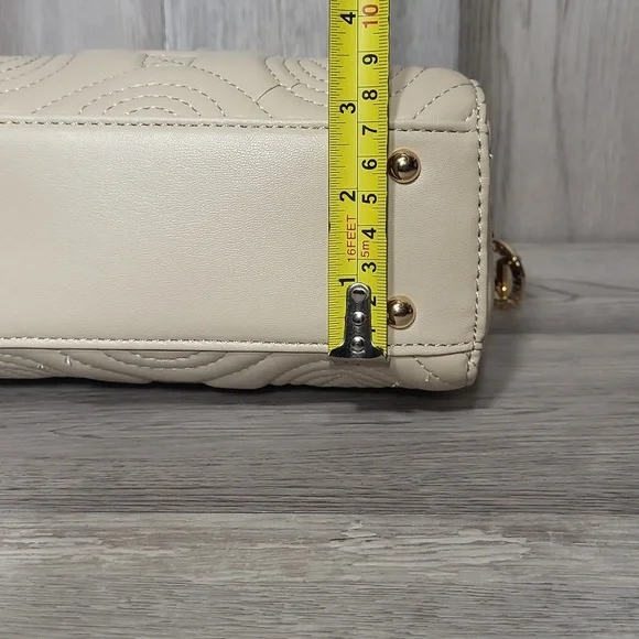 Valentino Orlandi Light Taupe Small Crossbody Purse Satchel Vegan Leather NEW - Picture 15 of 16